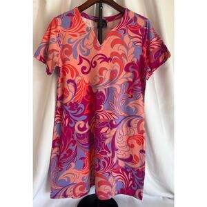 AmberNoon UPF 50+ Dress – Multicolor Coastal V-Neck | Soft Luxe T-Shirt Feel